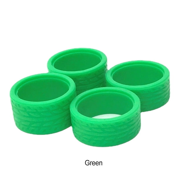 Baohd 4pack/lot 22mm 22.5mm Rubber Tire Compatible With 1/28 Wltoys K969 RC Car Upgrade Parts Rubber Wheel Pattern Racing green 1Set