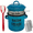 Blue, variant on Bacon Grease Container with Strainer, bacon grease saver with strainer, Retro-style grease collector that filters out impurities—suitable for storage, frying, and recycling