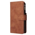 thumbnail image 6 of TECH CIRCLE Galaxy S22 Wallet Case, Classy PU Leather Zipper Purse Case Magnetic Buckle Folio Flip Cover Stand with Card Slots Wrist Strap for Samsung Galaxy S22 6.1 inch,Brown, 6 of 8