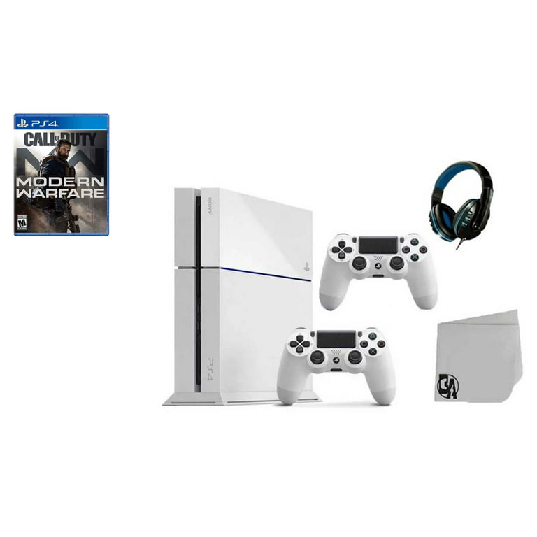 Cataract podning butik Sony PlayStation 4 500GB Gaming Console White 2 Controller Included with  Call of Duty Modern Warfare BOLT AXTION Bundle Like New - Walmart.com