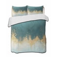 thumbnail image 2 of Modern Teal Turquoise Twin XL Size Down Alternative Comforter,Lightweight Comforter Quilt Bedding Set with Pillow Shams Abstract Oil Painting Minimalist Art Bed Comforter Duvet Insert 68"x98", 2 of 7