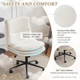 thumbnail image 4 of PetFurnishn Cloud Criss Cross Legged Chair,18" High Back Armless Home Office Desk Chair with Wheels,Wide Adjustable Comfy Padded Seat Task Computer Chair,Modern Swivel Makeup Vanity Chair,Beige, 4 of 10