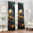 thumbnail image 6 of Elephant Flowers and Moon Butterflies Blackout Curtain Panels Drapes Privacy Assured with Light Filtering Curtains for Living room Bedroom Bathroom Window, 6 of 6