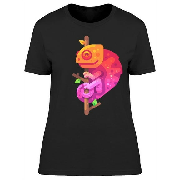Orange And Pink Chameleon T-Shirt Women -Image by Shutterstock, Female Medium