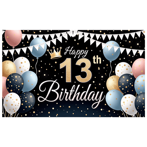 Decorative Design Happy Birthday Banner Colorful Balloons Party Decoration for Birthday Party Teen Celebration Indoor Decoration