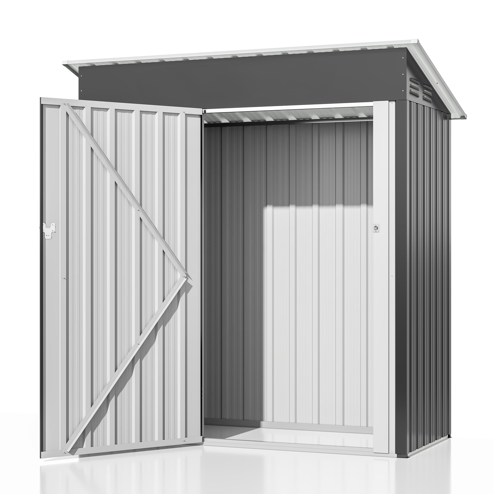 NETAJE 5'x3' Outdoor Metal Storage Shed with Updated Frame Structure and Lockable Doors for Backyard Garden Patio Lawn