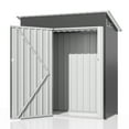 thumbnail image 3 of MUCHANT 5'x3' Outdoor Metal Storage Shed with Updated Frame Structure and Lockable Doors, Steel Garden Tool Sheds for Backyard, Patio, Lawn, Gray, 3 of 6