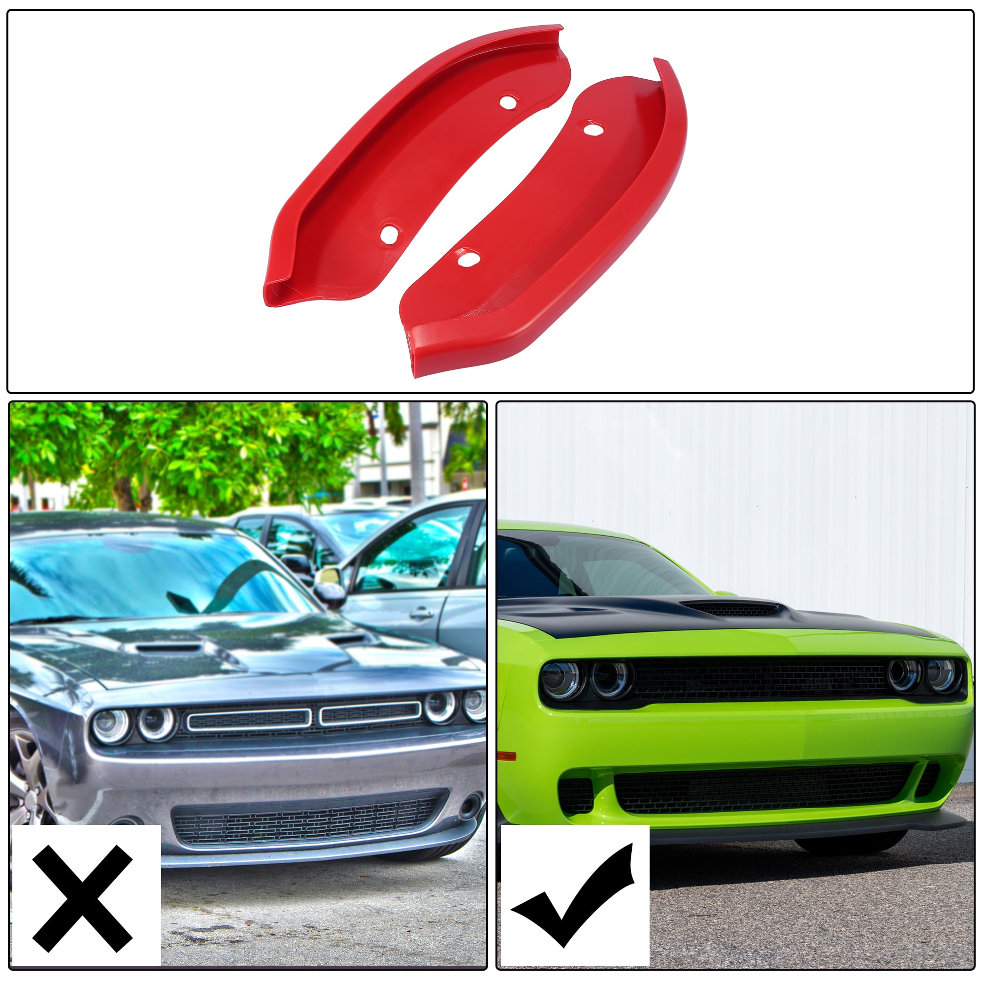 Unique Bargains Car Front Bumper Lip Lever Splitter Protector Red