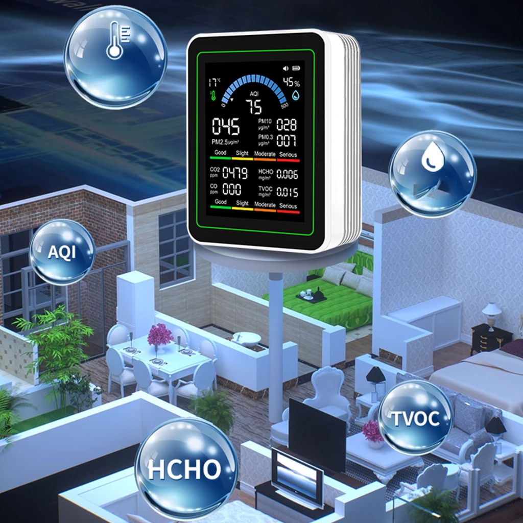 Air Quality Meter PM1.0 PM2.5 PM10 CO2 TVOC HCHO Temperature and Humidity