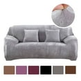 thumbnail image 1 of CHOK 2024 Housse de Chaise en Velours de Luxe Extensible Lavable Gris Argenté, 1 of 7