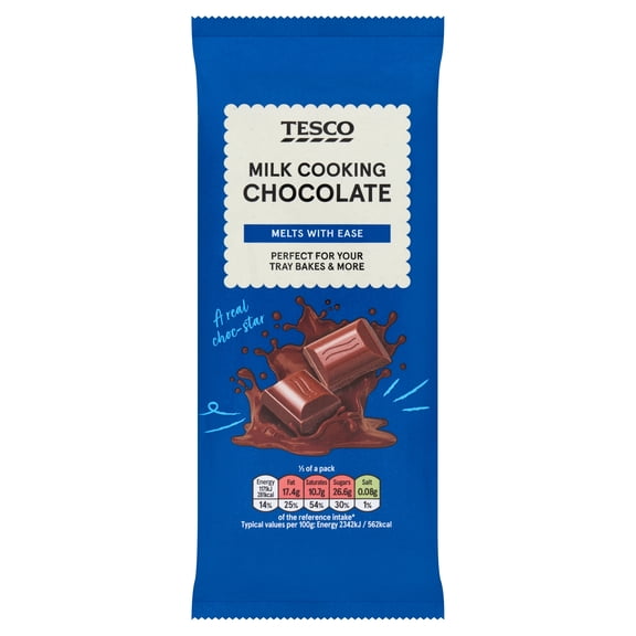 Tesco Milk Cooking Chocolate 150G, Imported from Britain
