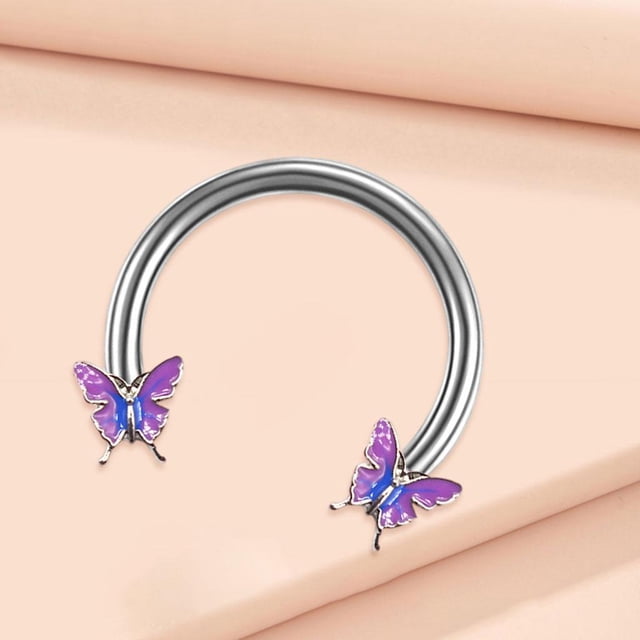 Cuerpo de Mariposa Fernando Labio de Cejas Aro de pendiente Anillos de nariz púrpura