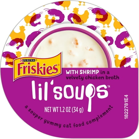 UPC: 0050000171934 | Purina Friskies Lil Soups Lickable Cat Treats Soft Shrimp & Chicken Broth Snacks 1.2 oz Cups (8 Pack)