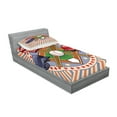 thumbnail image 2 of Ambesonne Colorful Fitted Sheet & Pillow Sham Set, Retro Pop Art Baseball, Twinxl, Multicolor, 2 of 2