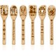 thumbnail image 1 of Juego de 6 utensilios de cocina de bambú para perros, cucharas de madera grabadas para mascotas, espátula de bambú para tallar, para mujeres y hombres, cuchara de madera para cocinar., 1 of 9