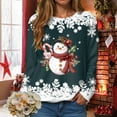 thumbnail image 2 of UngA Christmas Sweatshirts Women Merry Christmas Long Sleeve Xmas Holiday Christmas Lights Pullover Shirts Sweatshirts Women (Dark Green,S), 2 of 7