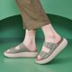 thumbnail image 1 of Zapatillas de suela gruesa para mujer, con hebilla ajustable, planas, para interior y exterior, 1 of 9