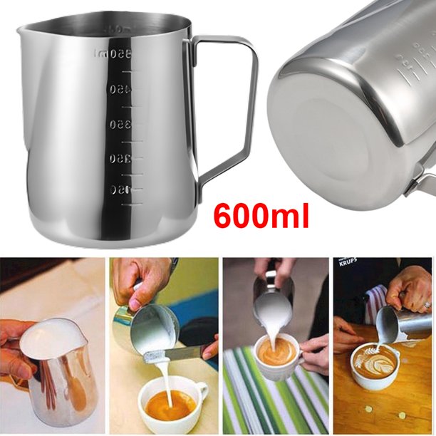 Jarra para Vaporizar Leche Espumar Capuchino 350/600/900ml Con Escala
