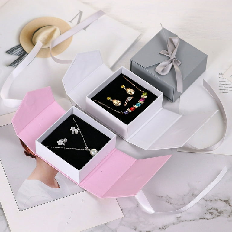 Yesbay 3 Pcs Small Square Ring Earring Bracelet Necklace Box