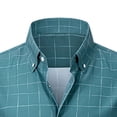 thumbnail image 3 of XuJwPNcy Men Long Sleeve Shirt Fashion Striped Collar Dress Tops Button down Work Casual Shirts(Green,X-Small), 3 of 4