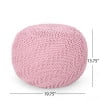 thumbnail image 6 of GDF Studio Beryl Modern Knitted Cotton Round Pouf, Pink, 6 of 7