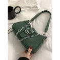 thumbnail image 4 of Hotian Handbag for Women Top Buckle Suede Shoulder Bags with Chain Purses Green, 4 of 9