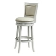 thumbnail image 2 of Benjara Nailhead Trim Round Leatherette Barstool with Flared Legs- White, 2 of 6
