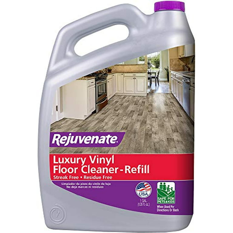  Rejuvenate High Performance Luxury Vinyl Tile Plank Floor  Cleaner pH Neutral Formula Doesn't Leave Streaks or Dulling Residue (128oz  + 32oz) : Health & Household