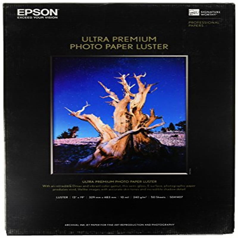 Epson Ultra Premium Photo Paper LUSTER (13x19 Inches, 50 Sheets