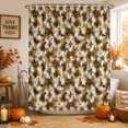 thumbnail image 2 of Brown Flowers Shower Curtain Set - Small 36" x 72" Washable Bathtub Curtain with 12 Hooks, Farmhouse Vintage Blooms Botanical Floral Waterproof Fabric Stall Shower Curtains for Bathroom Décor, 2 of 8
