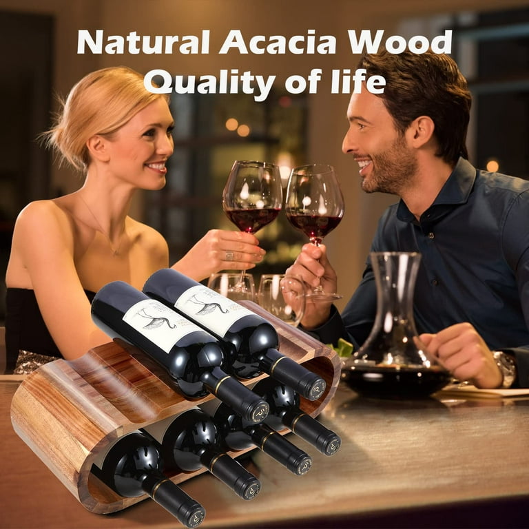 Wooden 8-Bottle Wine Racks Countertop, Premium Acacia Wine Bottle  Holder，countertop Wine Rack Inserts for Cabinet，Display for Home Décor and  Wine