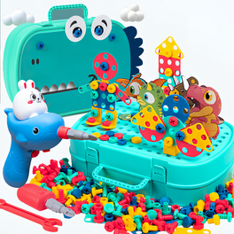 Create & Learn Kids DIY Construction Kit with Real Tools