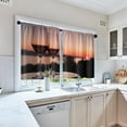 thumbnail image 3 of Wine Kitchen Curtains Farmhouse Window Curtains Valance and Tier Set 36 Inch, Romantic Sunset Rod Pocket Short Tier Curtain, Retro Two Glasses Small Cafe Curtains for Kitchen Decor, 3 of 6