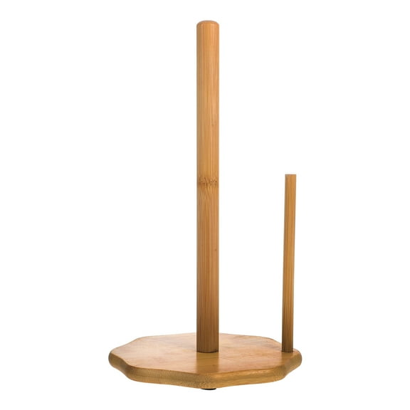 Wood Standing Paper Towel Holder Kitchen Bathroom Roll Stand Organizer for Cabinet Dining Table