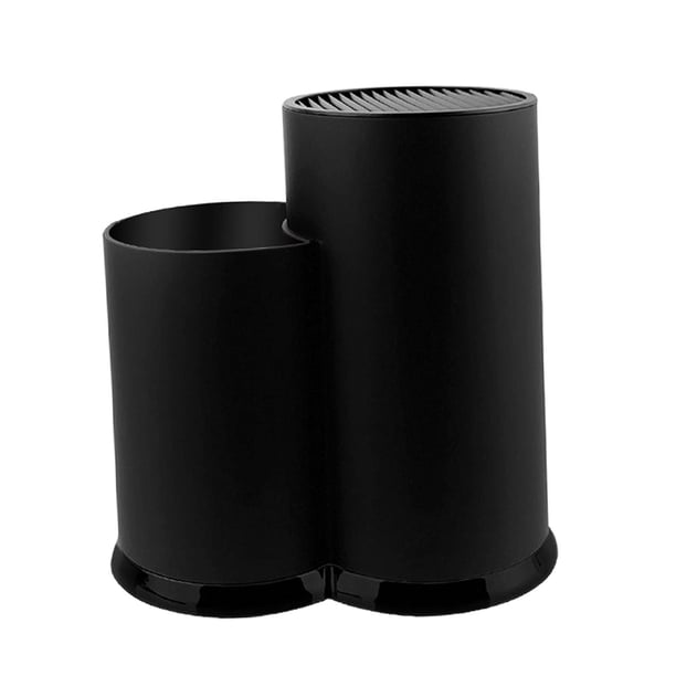 Portacuchillos Organizador de cuchillos Soporte para cubiertos de estilo rústico Soporte para utensilios Vertical Negro 2 ranuras