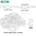 thumbnail image 3 of Uxcell Plastic Barriers Chain, 5Ft Length White Plastic Waterproof Safety Chain Link with S-Shaped Buckle Caution Barriers Link, 3 of 7