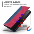 thumbnail image 5 of Leather For Motorola Edge 60 Fusion / Edge 60 6.7-inch Case , RFID Blocking,Flip Color blocking Wallet Leather Case With Card Holder Magnetic Closure Shockproof Kickstand Protective Phone Cases Cover, 5 of 9