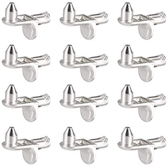 Shelf Support Peg,5mm L-Shaped Support, Furniture Cabinet Shelf,Bracket Pegs with Pin,for Kitchen Furniture Book Shelves Supplies,Silver Tone 80pcs