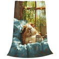 thumbnail image 2 of Honeii Lazy Home Style Guinea Pig Print Fleece Blanket - Throw Blanket for Bed, Sofa, Couch, Camping, and Travel , Microplush Ultra Soft Warm Blanket-50"x40", 2 of 7