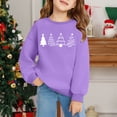 thumbnail image 2 of Petit Enfant Imprimé Filles Chandail à Manches Longues Col Rond avec Poche pour l'Hiver Tenue Décontractée de Vacances Chandail à Enfiler pour Enfants Chandails à Capuchon pour Enfants Chandail pour Tout-Petits Filles 4t Chandail Fille Fille N 4t We Violet 3-4 Ans, 2 of 4