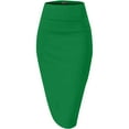 thumbnail image 3 of Gfyviroh Skirts for Women Casual Solid Color Side Slit Knee Length Skirts High Waist Comfortable Pull On Slim Office Pencil Skirts, 3 of 4