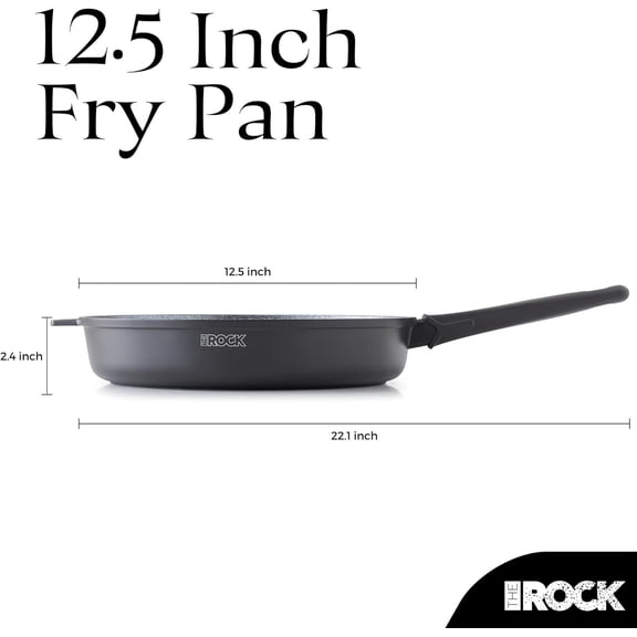 SOHO 12.5-Inch Nonstick Frying Pan Compact for Urban Kitchens, Nothing Sticks, Never Warps, Lasts Longer, Oven & Dishwasher Safe, Black