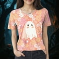 thumbnail image 2 of Godom Halloween Shirt for Women Halloween T-Shirt Short Sleeve Ghost Tee Tops, 2 of 4