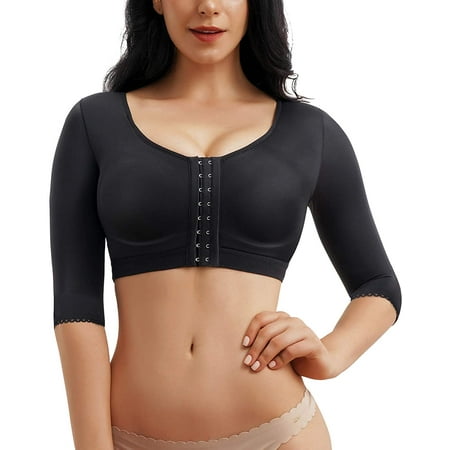 

Nebility Women Arm Shaper Tops Slimmer Shapewear Compression Sleeves Post Surgery Posture Corrector Tank Top(Black Small)