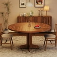 thumbnail image 4 of YUSAZENS Round Dining Table for 4, 47 in Rustic Kitchen Table with Wooden Base, Sturdy Metal Frame, Easy Assembly for Dining Room or Living Room, 4 of 7