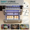 thumbnail image 6 of Jocisland 24" Under Counter Drawer Fridge, Stainless Steel Beverage Refrigerator, Dual Drawers, LED Control, Adjustable Storage, Frost-Free, Low Noise, 34-72℉, Indoor/Outdoor Use, 6 of 9