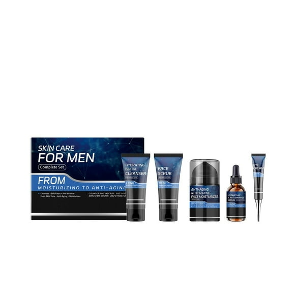 5PCS Mens Skin Care Kit,Skin Care for Men,Deep Hydrate,Moisturize,Firm Skin,Gentle Men's Facial Skin Care Routine Kit for Men Christmas Valentines Birthday Gifts for Him Boyfriend Husband Fathers Dad