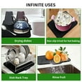 thumbnail image 7 of Silicone Dish Drying Mat for Kitchen Counter with Built-in Drain, Easy Clean Pad for Countertop Protection, Non-Slip Drain Pad , Multiple Use (Black, 16" x 13"), 7 of 7