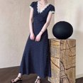 thumbnail image 3 of Women Lace Polka Dot Maxi Dress, Slim Fitted Waist Long Dress for Party and Daily Casual Wear, 3 of 5