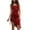 Red, variant on OSOLU Dresses Solid Color Women Shiny Satin Adjustable Straps Backless Cowl Neck Asymmetric Hem Ruched Midi Dress Breathable Hawaiian Flowy Sundress